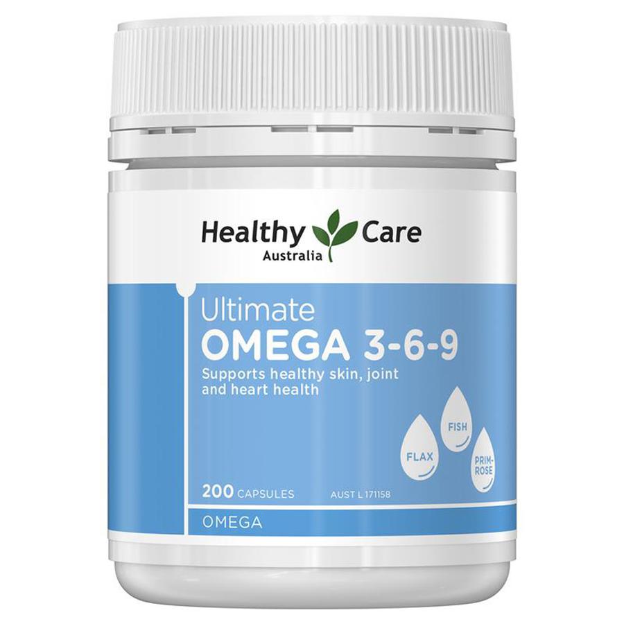 Healthy Care Omega 3 6 9 Ultimate 200 viên của Úc - Hỗ trợ tim mạch, huyết áp