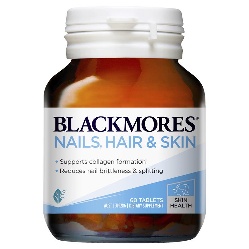 Blackmores Nails, Hair, Skin 60 viên mẫu mới - Bổ sung hoàn hảo cho tóc , móng, da khỏe mạnh