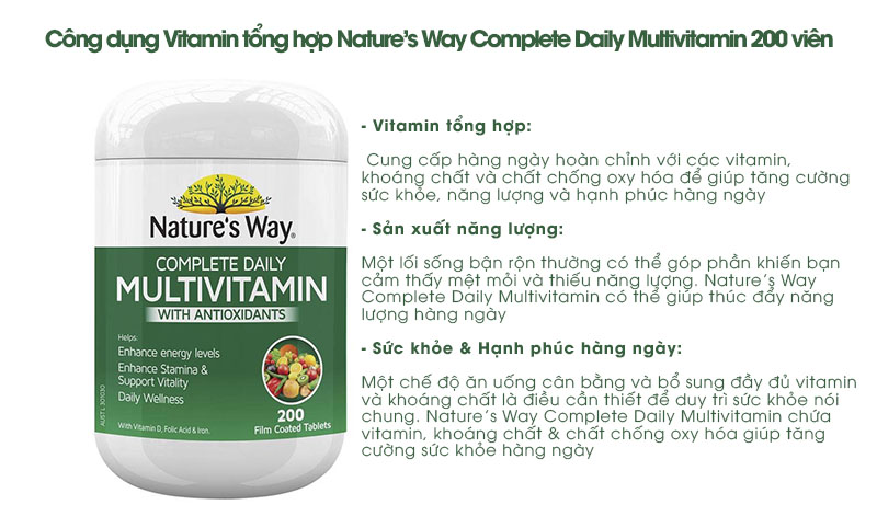 Công dụng vitamin tổng hợp Natures Way