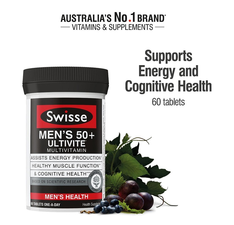 Swisse Vitamin tổng hợp cho nam giới trên 50 tuổi – Swisse Men’s Ultivite Multivitamin 60 tablets
