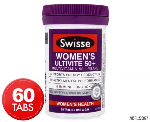 Swisse Vitamin tổng hợp cho phụ nữ trên 50 tuổi 60 viên của Úc – Swisse Women’s Ultivite 50+ Multivitamin 60 Tablets