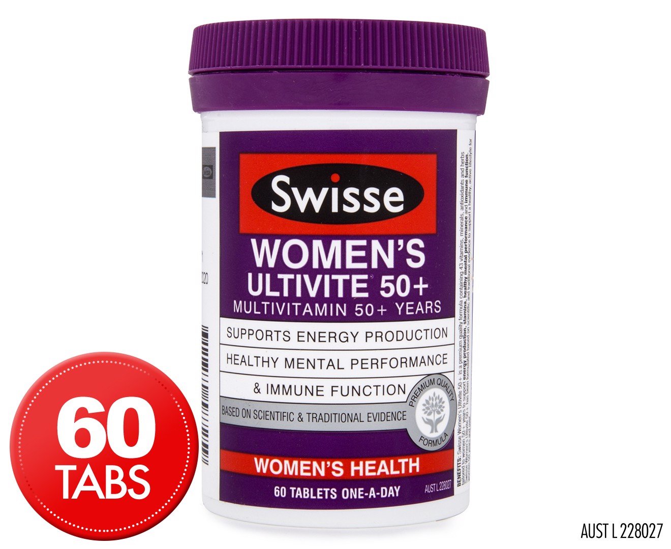 Swisse Vitamin tổng hợp cho phụ nữ trên 50 tuổi 60 viên của Úc – Swisse Women’s Ultivite 50+ Multivitamin 60 Tablets