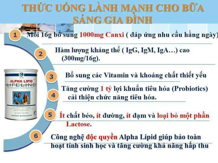 Công dụng sữa non Alpha Lipid Lifeline 