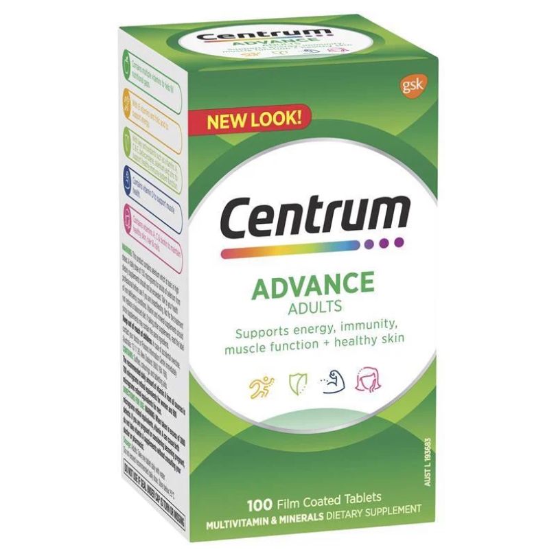 [MẪU MỚI] Vitamin tổng hợp Centrum Advance cho người từ 18 – 50 tuổi (100 viên)