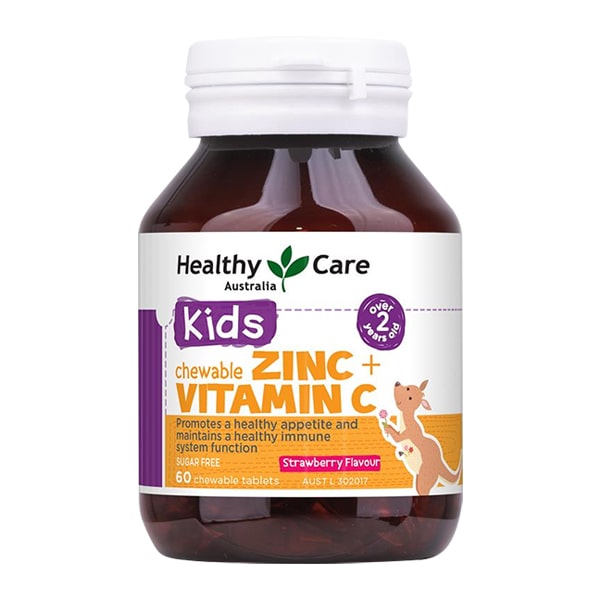 Healthy care zinc + Vitamin C – Viên nhai bổ sung Kẽm và Vitamin C cho bé