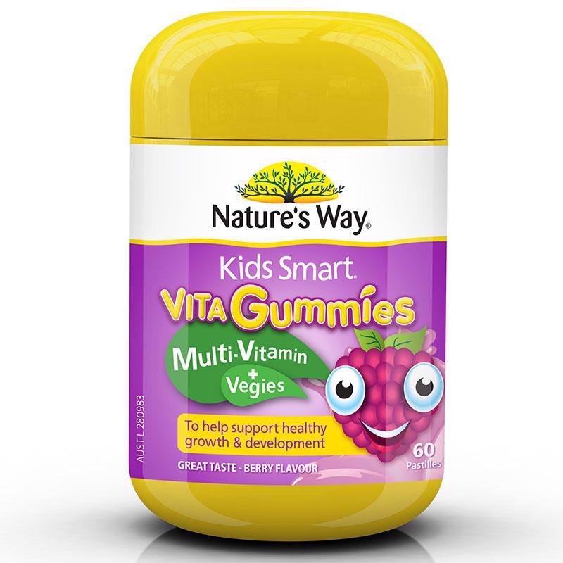 Kẹo dẻo Nature's Way Gummies Multi-Vitamin + Vegies bổ sung Vitamin và chất xơ cho bé