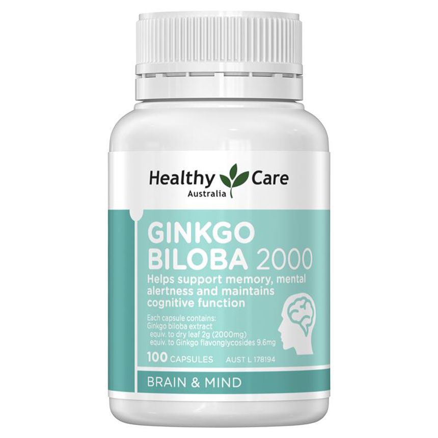 Bổ não Ginkgo Biloba Healthy Care Úc 2000