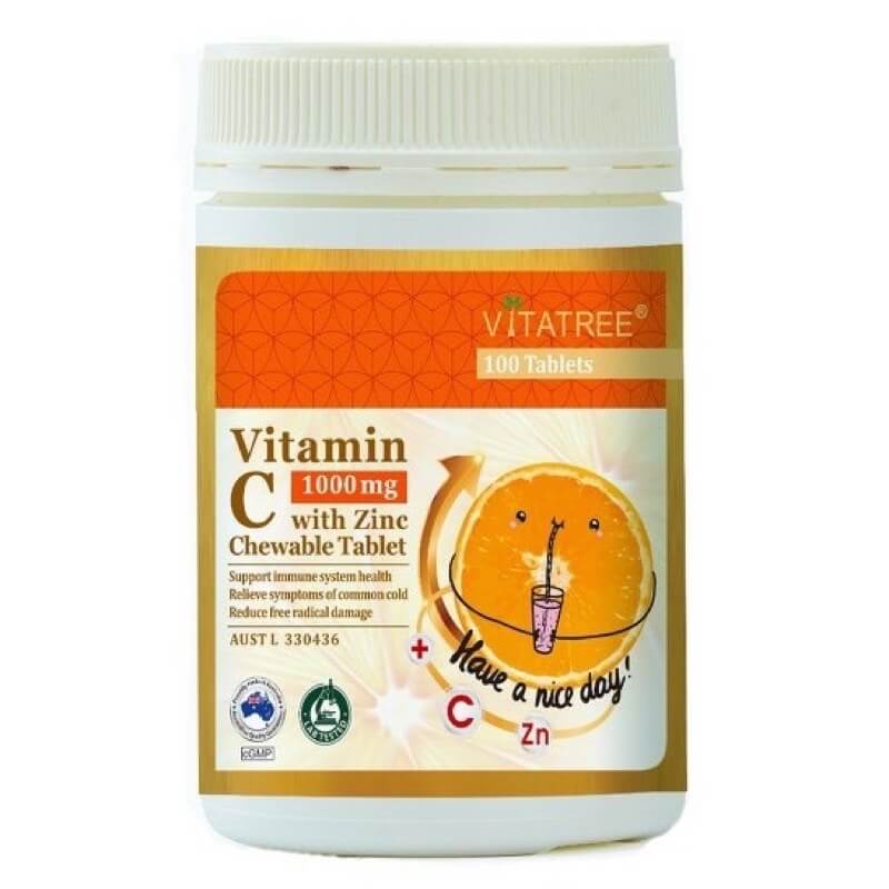 Tăng đề kháng Vitatree Vitamin C 1000mg+ Zinc 100 viên