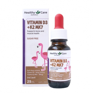 Siro Vitamin D3 + K2 MK7 Healthy Care 25ml của Úc cho bé
